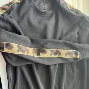 Black Sweatshirt with Camo Sleeves